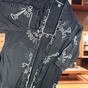 Lauren Michelle Woman Cardigan 1X Embellished Tunic Plus Size Top‎ Embroidered